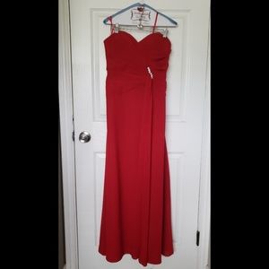Long red evening dress